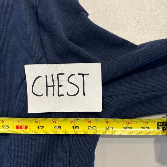 Skies Are Blue Womens XL Navy Blue Ribbed Blazer Jacket Dark Academia Preppy - Picture 8 of 10